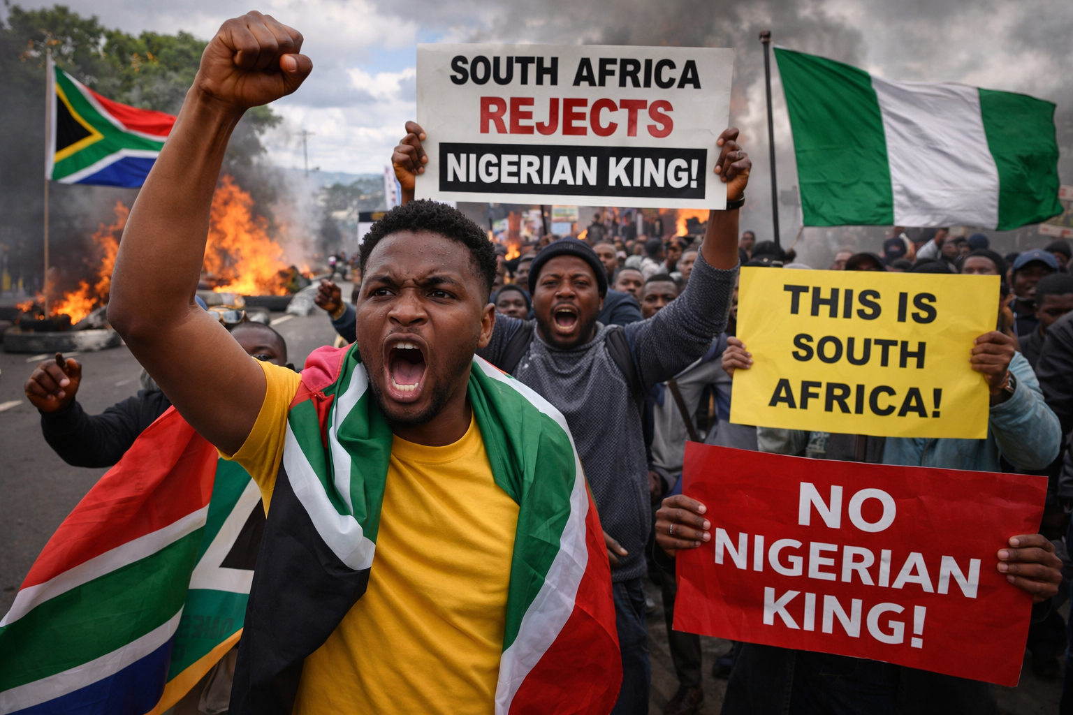 South African Protesters Reject ‘Nigerian King’ Installation Amid Rising Tensions