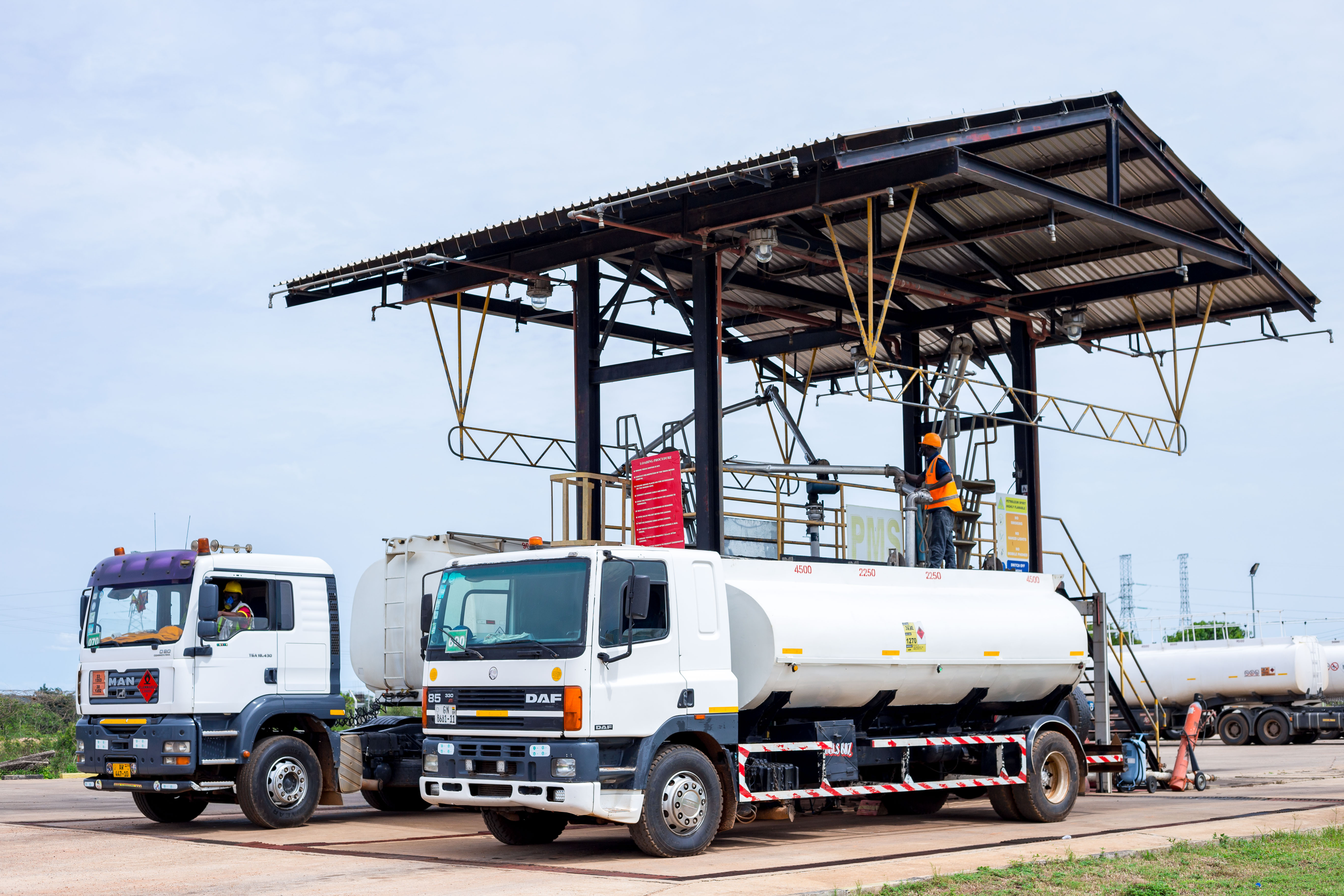 Fuel tankers loading at a BOST Energies depot in Ghana