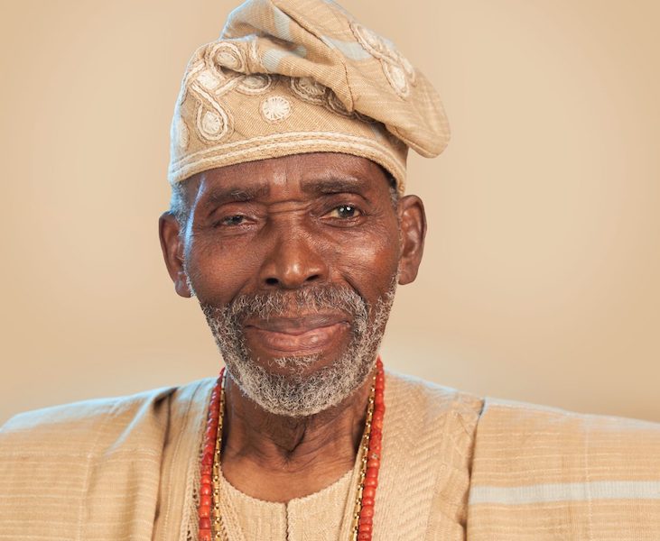 Veteran Nigerian actor Olu Jacobs in traditional attire
