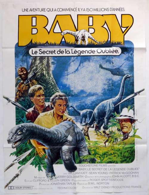 Original French theatrical poster for Baby: Secret of the Lost Legend, 1985