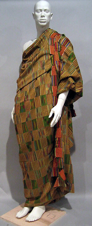 Nineteenth-century Asante-Akan man's kente cloth from Ghana in the Metropolitan Museum of Art collection